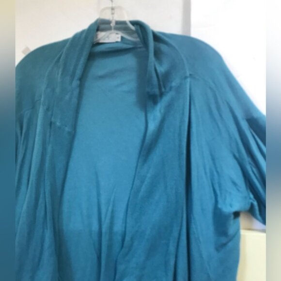 Alice Blue NEW Twin Set Open Cardigan Lightweight Drapey Tank Top Cotton Knit M - Picture 9 of 16